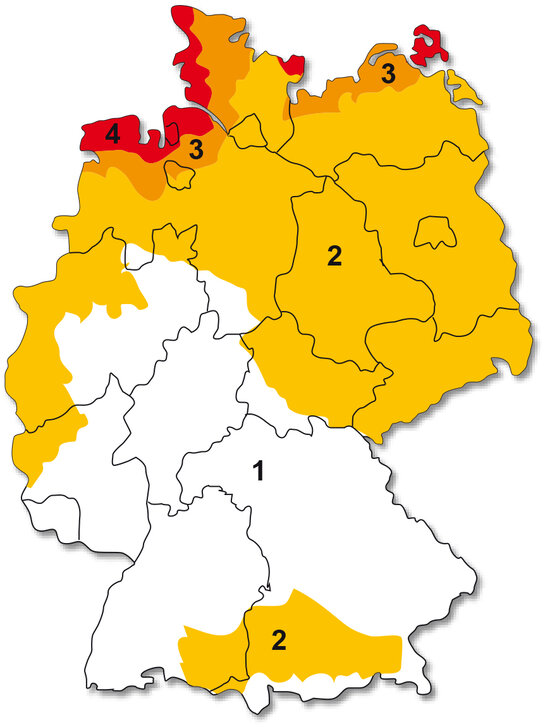 Abbildung 1: Windzonenkarte gemäß DIN 1055-4:2005-03, Anhang A